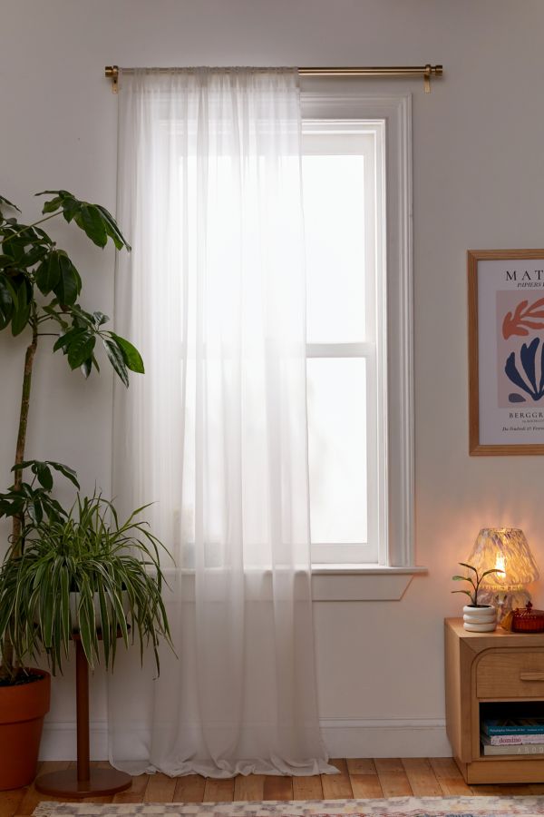 Slide View: 1: White Chiffon Curtain
