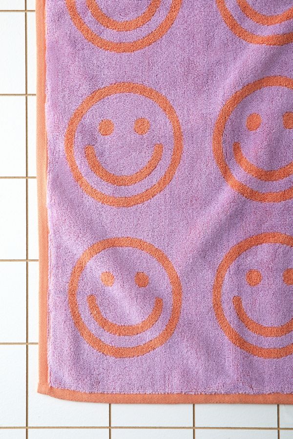 Slide View: 4: BAGGU Lilac Happy Bath Towel