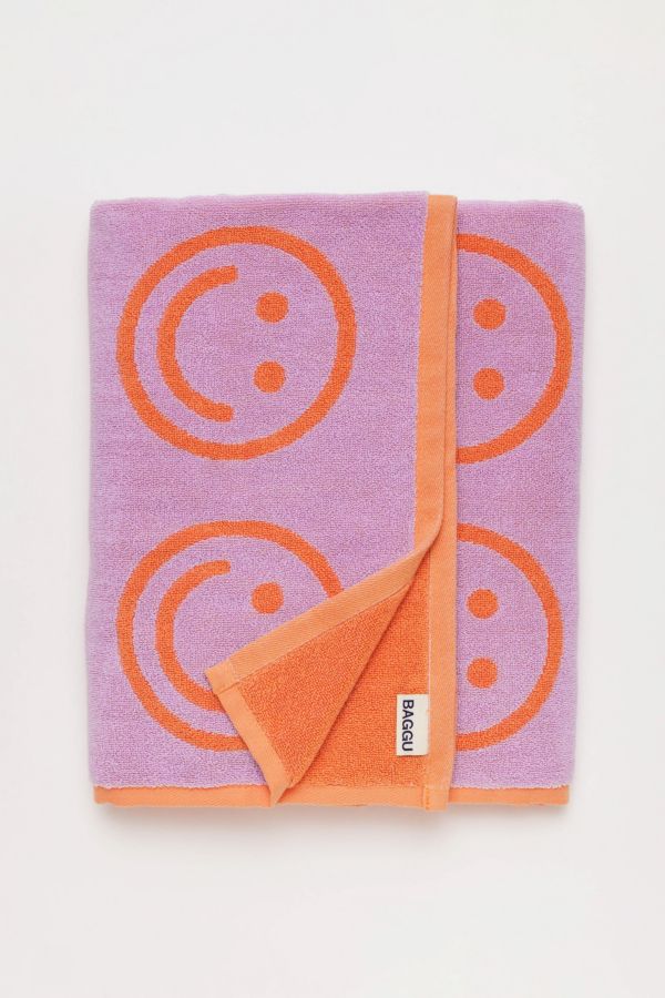 Slide View: 6: BAGGU Lilac Happy Bath Towel