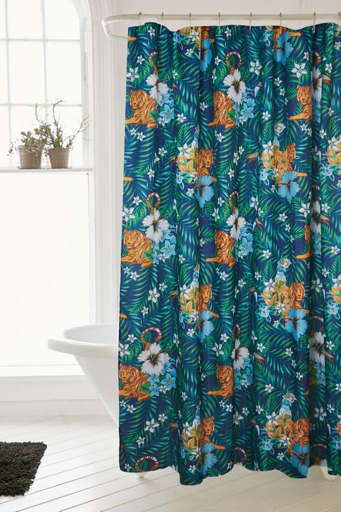 Tropical Shower Curtain Urban Outfitters UK