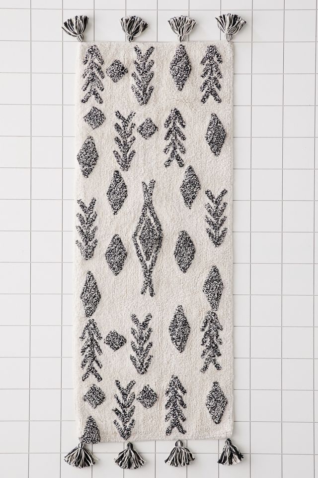 Hilary Black & White Runner Bath Mat Urban Outfitters UK