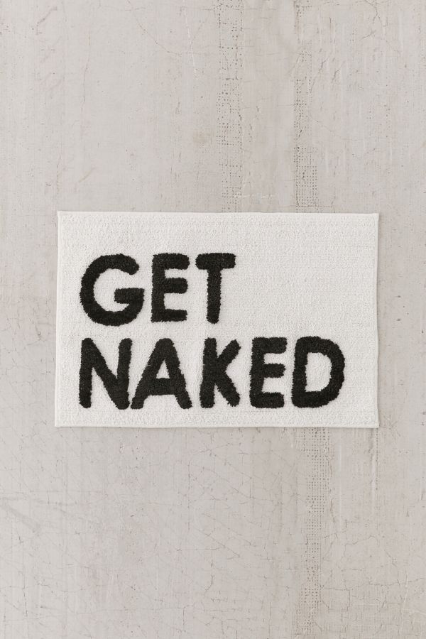 Slide View: 2: Get Naked Black & White Bath Mat