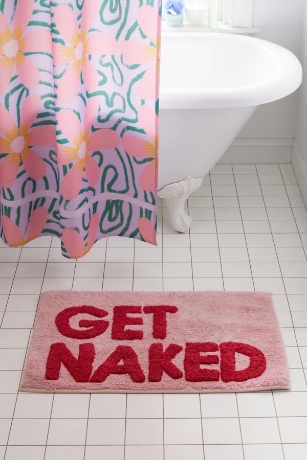 Vista diapositiva: 1: Get Naked Pink & Red Tappetino da bagno 