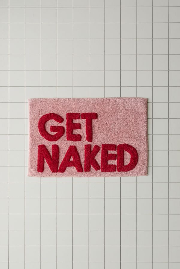 Slide View: 2: Tapis de bain Get Naked rose et rouge 