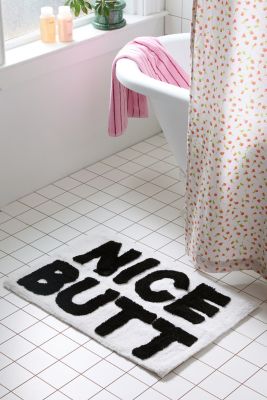 Nice Butt Black & White Bath Mat