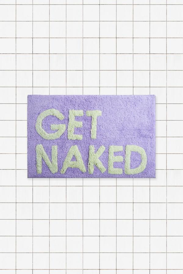 Slide View: 1: Tapis de bain lilas et sauge Get Naked