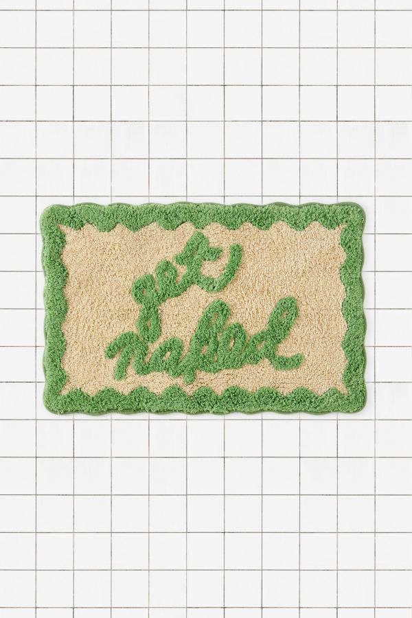 Slide View: 1: Get Naked Sage Scalloped Bath Mat