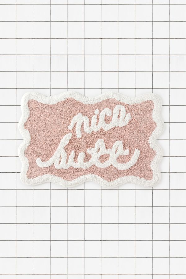 Slide View: 1: Nice Butt Pink Scalloped Bath Mat