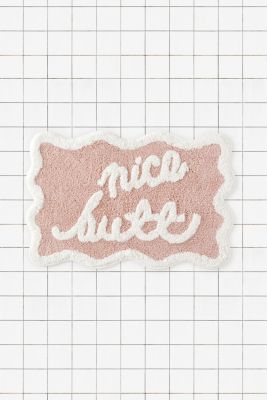 Nice Butt Pink Scalloped Bath Mat