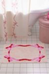 Thumbnail View 1: Tapis de bain à nœuds en dentelle rose