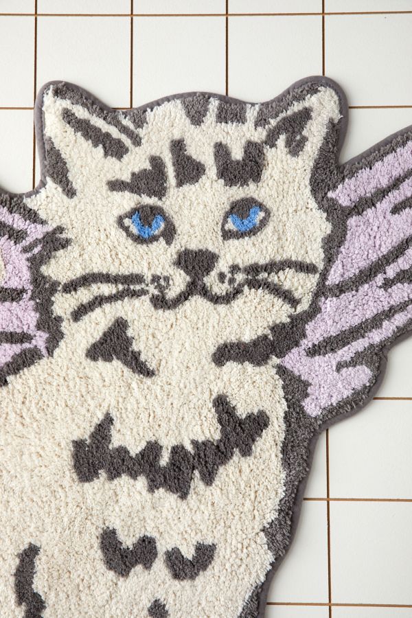 Slide View: 4: Cat Cherub Bath Mat