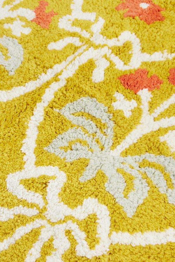 Slide View: 2: Mustard Bow Damask Bath Mat