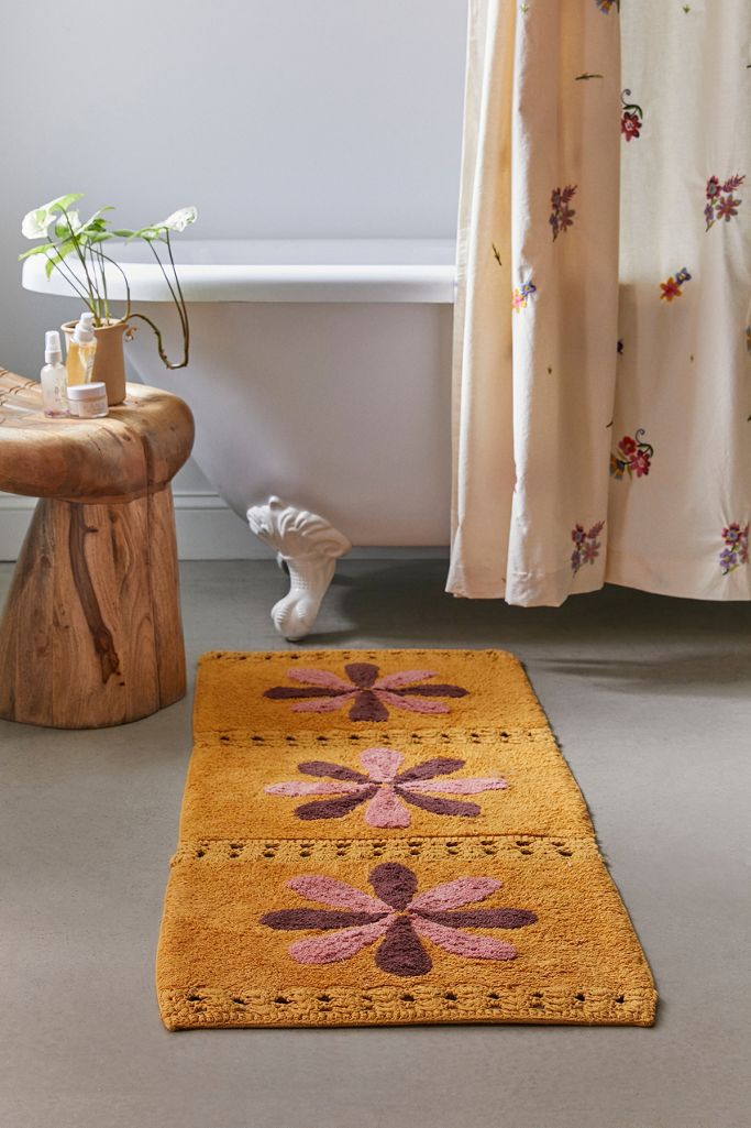 Tile Crochet Runner Bath Mat | Urban Outfitters UK
