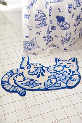 Delft Katzen Badematte
