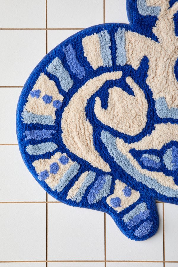 Slide View: 4: Delft Cat Bath Mat