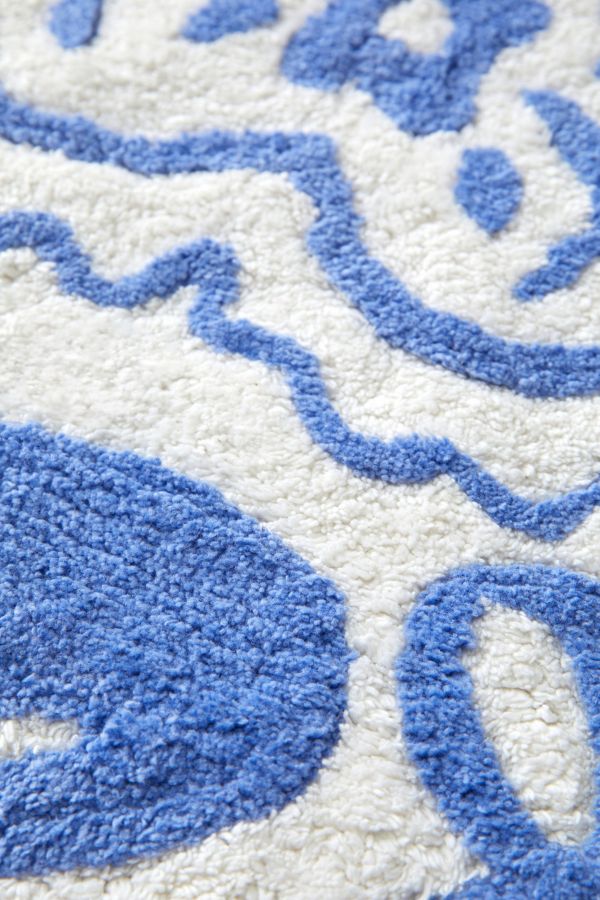 Slide View: 2: Mariya Blue Bath Mat