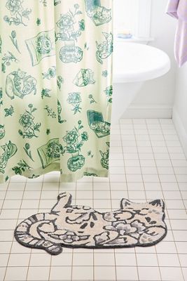 Grey Delft Cat Bath Mat