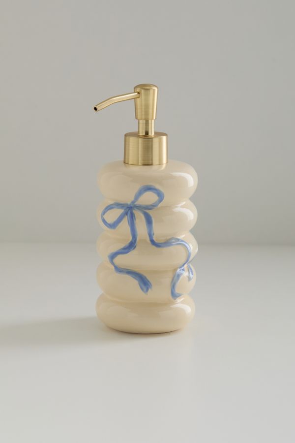 Slide View: 4: Blue Bow Soap Dispenser