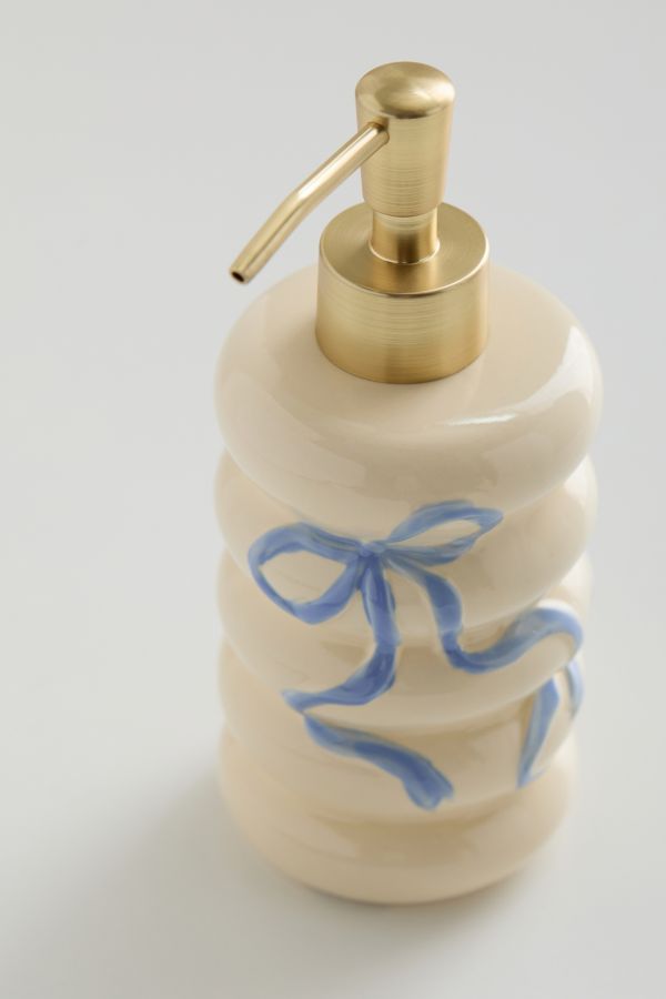 Slide View: 5: Blue Bow Soap Dispenser