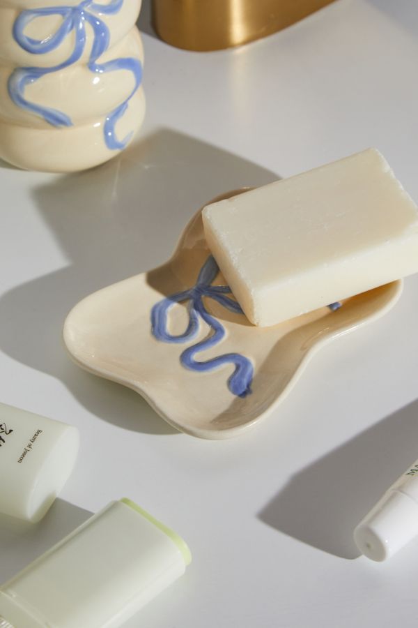 Slide View: 1: Blue Bow Soap Dish