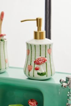 Slide View: 2: Mushroom Stripe Soap Dispenser