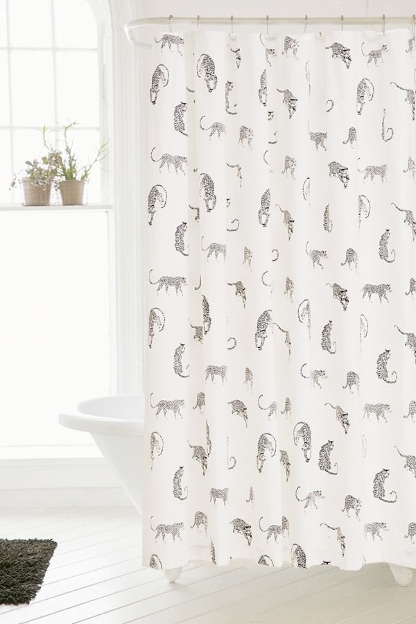 Allover Big Cats Shower Curtain Urban Outfitters UK