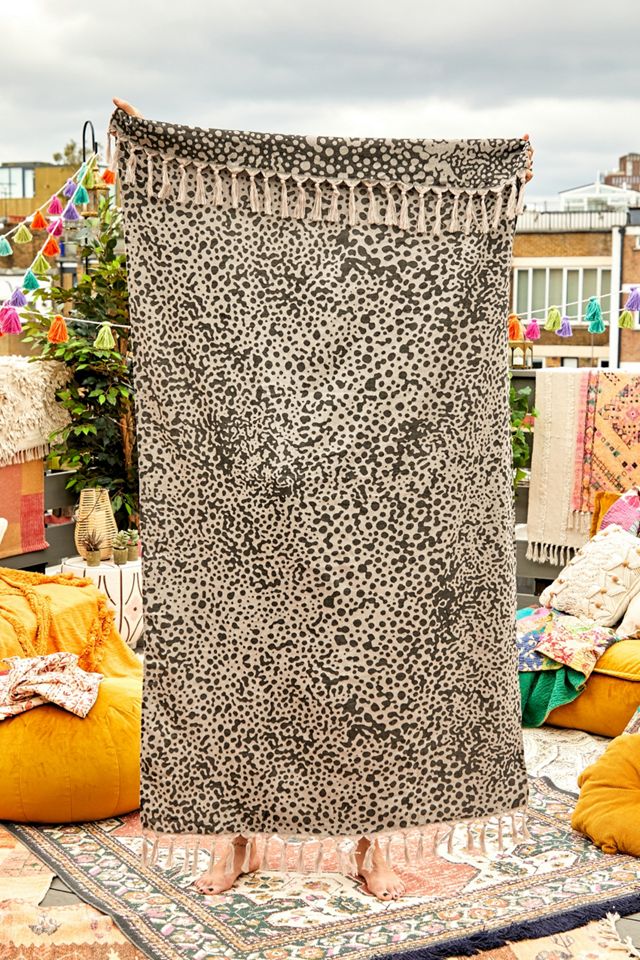 Slowtide Jagger Leopard Print Beach Towel Urban Outfitters UK