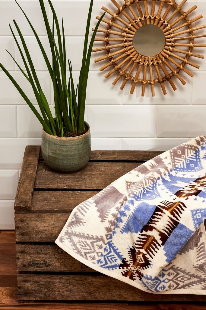 Pendleton Silver Jacquard Hand Towel Urban Outfitters UK