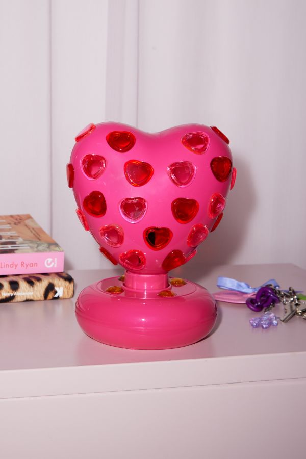 Slide View: 1: Lampe Disco Coeur Rose