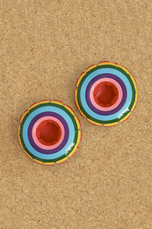 Rainbow Drink Holder Pool Float Set Urban Outfitters DE