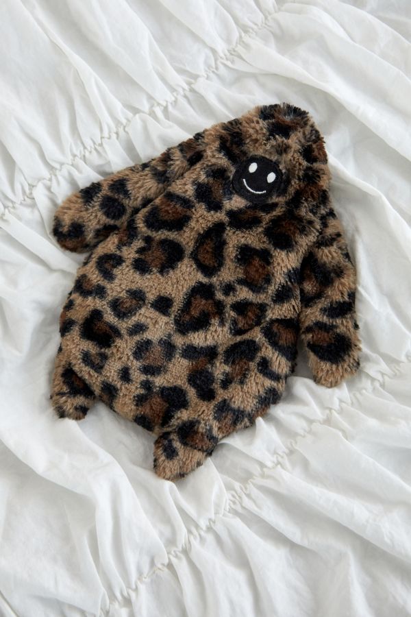 Vista diapositiva: 2: Cuscino Riscaldante Betty Yeti con Stampa Leopardo Abbracciabile