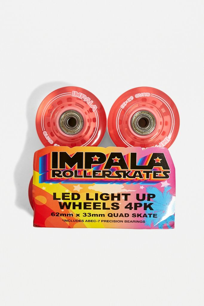 Impala Rollerskates Pink Light Up Roller Skate Wheels 4Pack Urban