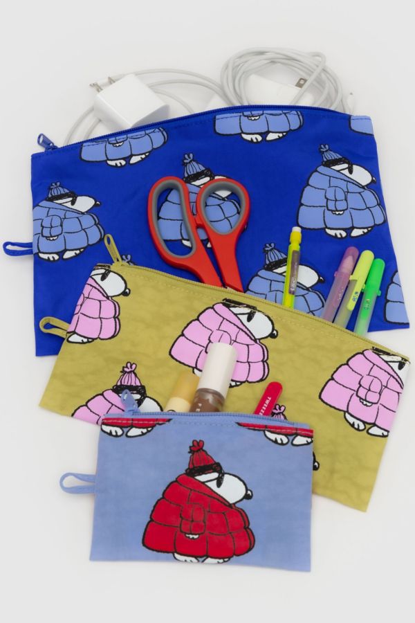 Vista diapositiva: 2: Set di Pochette Piatte Snoopy Baggu