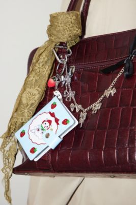 UO Strawberry Cat Photo Album Keyring