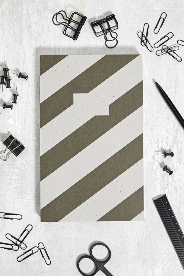 Stripe Print Recycled Paper Notebook Urban Outfitters UK