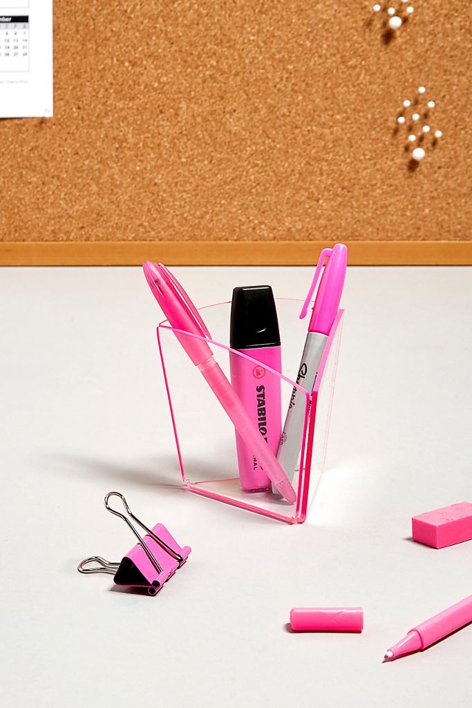 Lund London Neon Pink Pen Holder Urban Outfitters UK