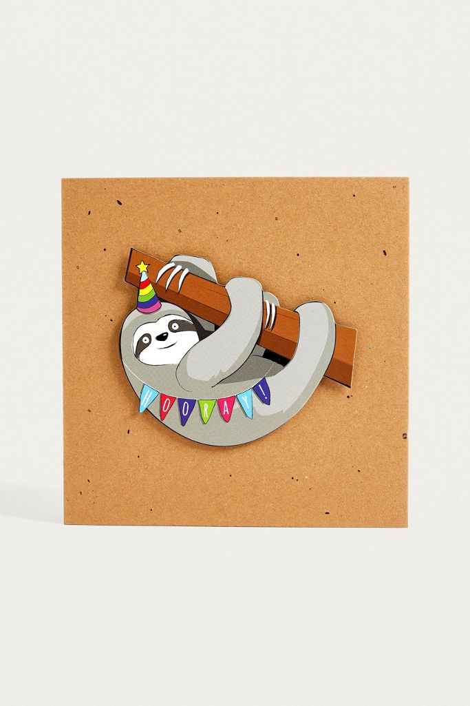 Sloth Birthday Card Urban Outfitters UK