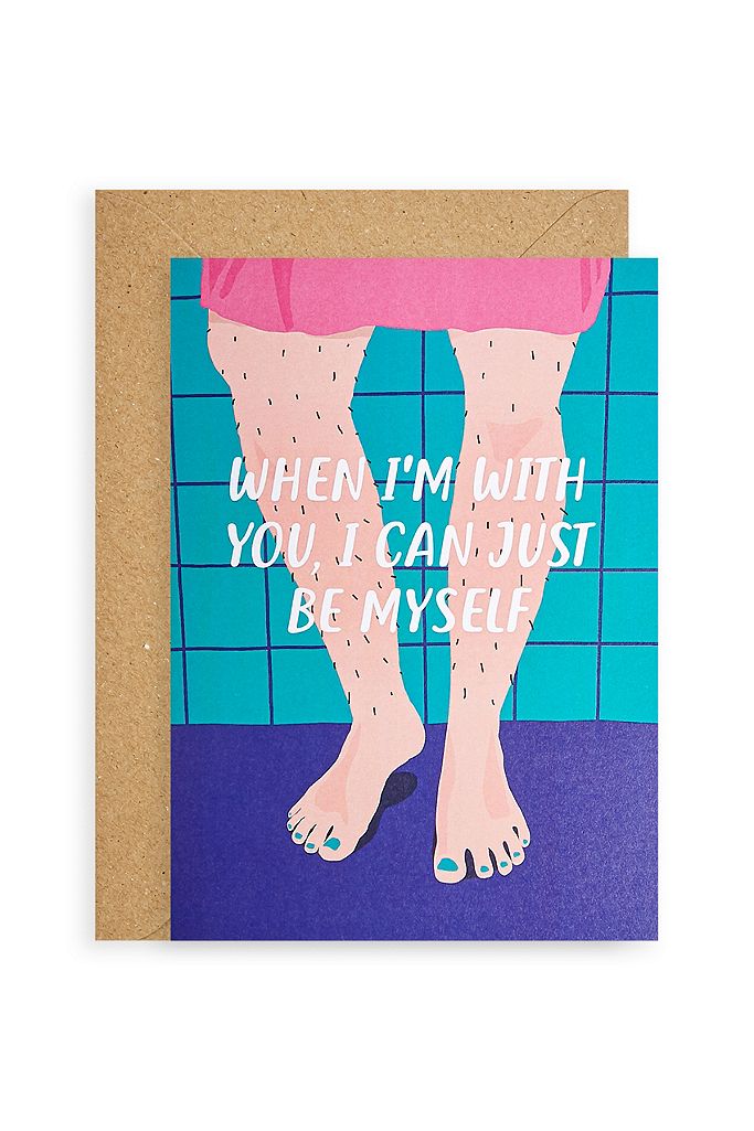 Paper Plane Hairy Legs Card | Urban Outfitters UK