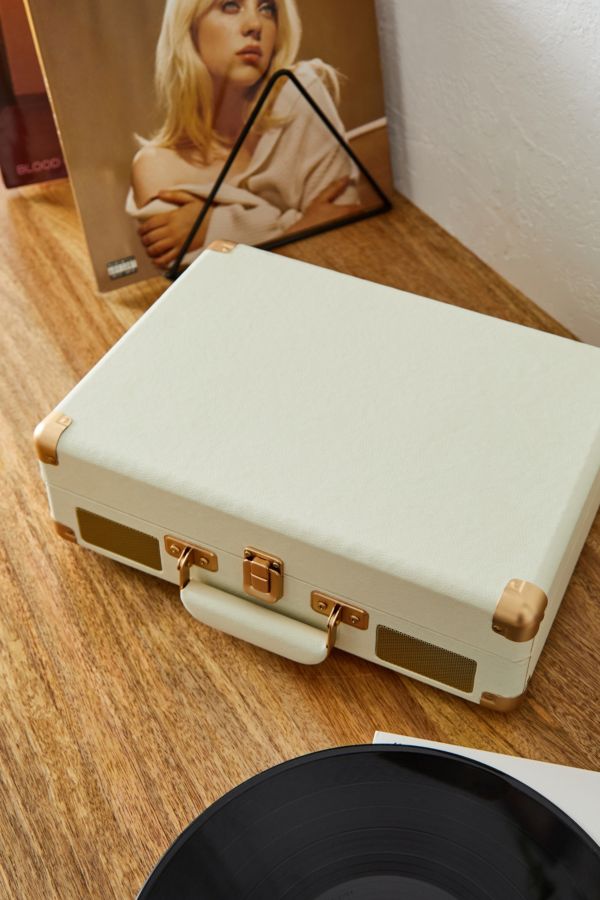 Vista de diapositivas: 4: Crosley UO Exclusive Cream Cruiser Vinyl Record Player con entrada y salida Bluetooth