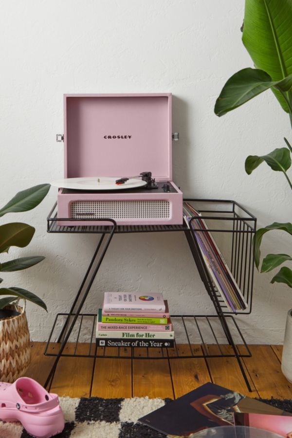 Slide View: 1: Crosley Voyager Pink Portable Bluetooth Audio Turntable