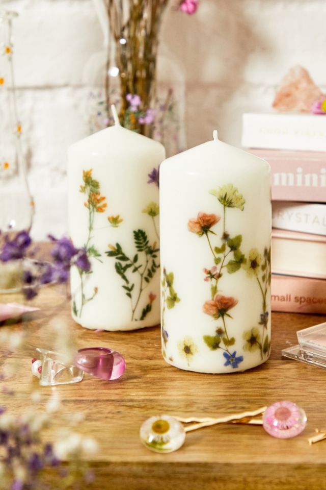 Les Fleurs Pillar Candle | Urban Outfitters UK