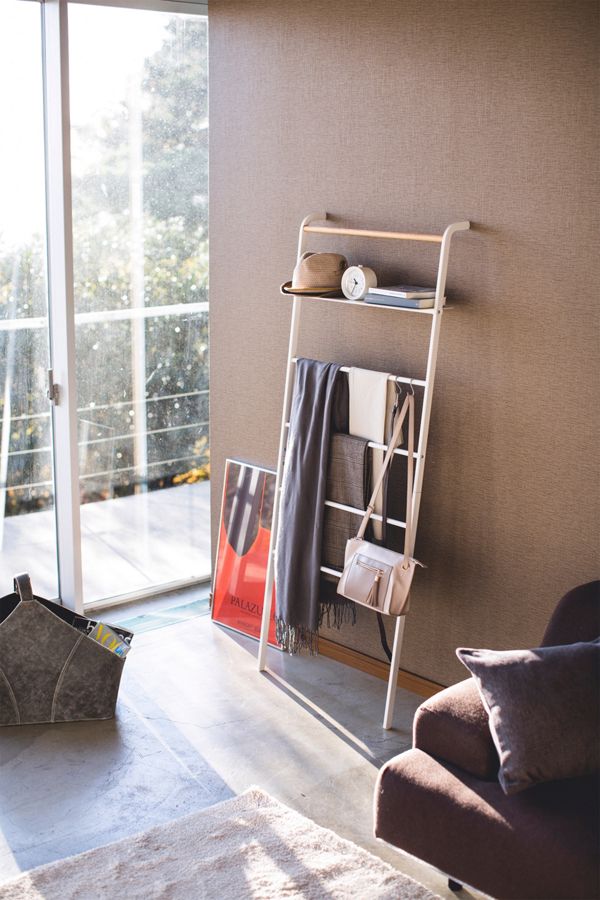 Yamazaki Leaning Storage Ladder Hanger and Shelf Urban Outfitters UK
