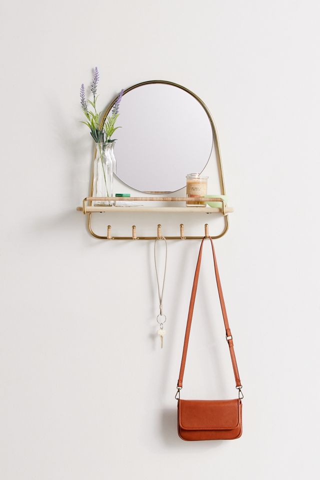 Ella Mirror MultiHook Wall Shelf Urban Outfitters UK