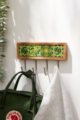 Green Tiled Wall Hook