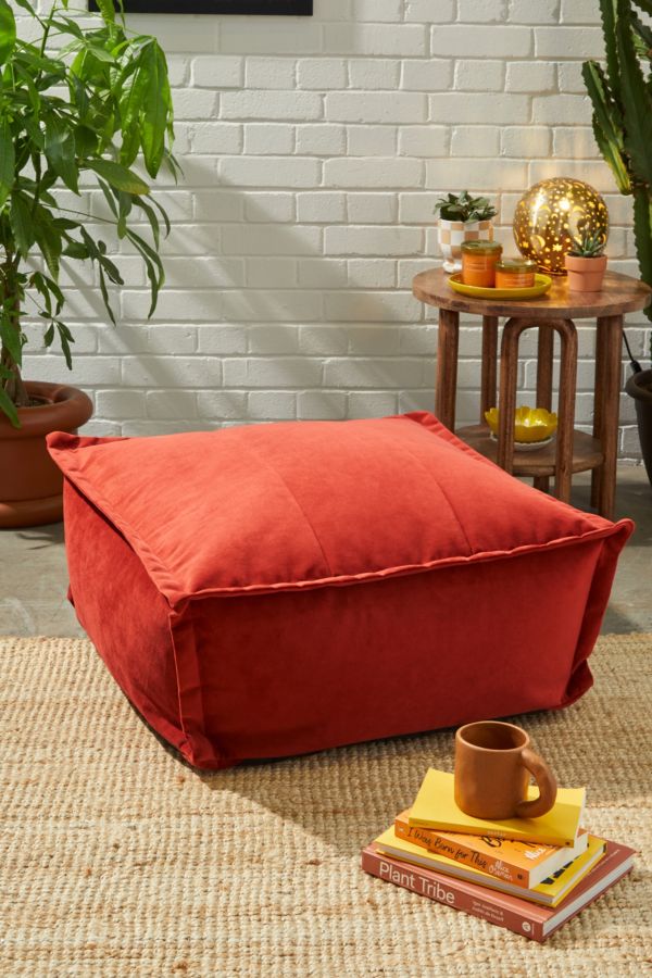 Slide View: 1: icon Terracotta Vita Velvet Floor Cushion