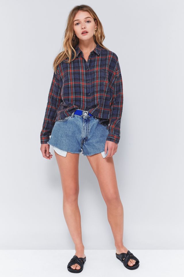 BDG Cropped Plaid Button-Down Shirt | Urban Outfitters UK