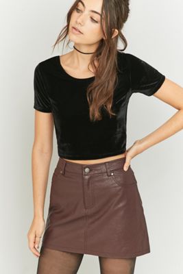 Urban Outfitters Velvet Crop Top