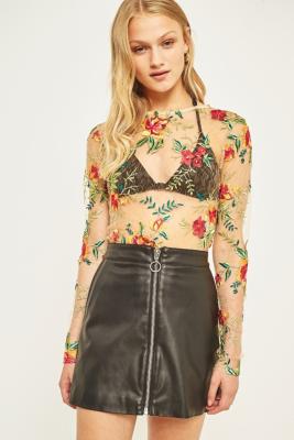 floral mesh top urban outfitters