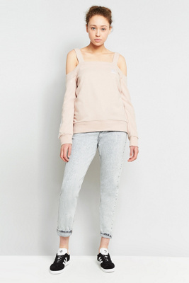 adidas cold shoulder sweatshirt white