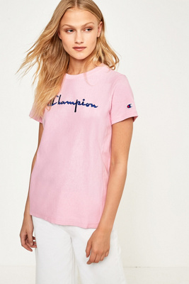 baby pink champion t shirt